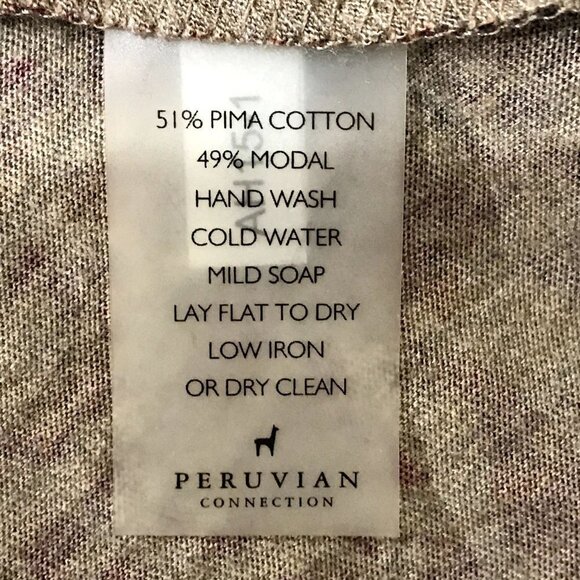 Peruvian Connection Maxi Dress Long Sleeve Purple Gray Floral Print Medium - Picture 10 of 11